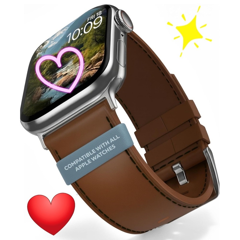 MobyFox Leather Apple Watch Band Brown (1 Size Fits All Apple Watches) BRAND NEW - Picture 6 of 6